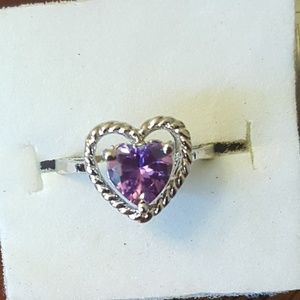 Amethyst heart shaped ring.